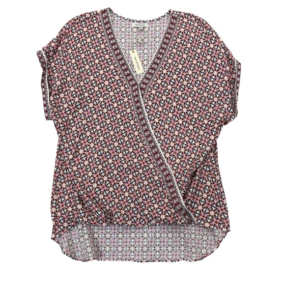 Max Studio Tops - Max Studio NWT geometric faux wrap blouson sleeveless shirt tail top womens sz L